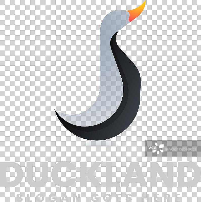 渐变彩色风格鸭子标志图片素材