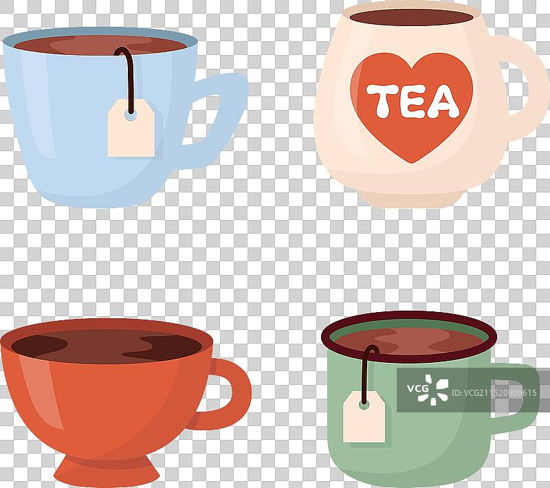 扁平风茶包马克杯合集图片素材