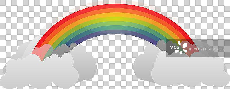 卡通风格的彩色彩虹云朵图片素材