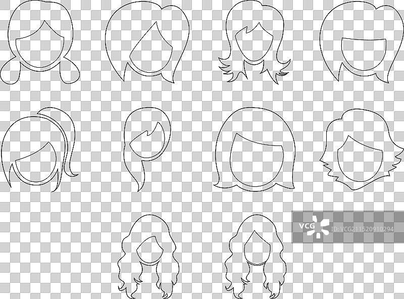 发型图标集图片素材