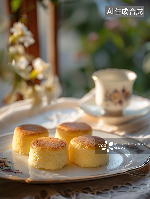 【AI数字艺术】香甜软糯的奶黄包图片素材