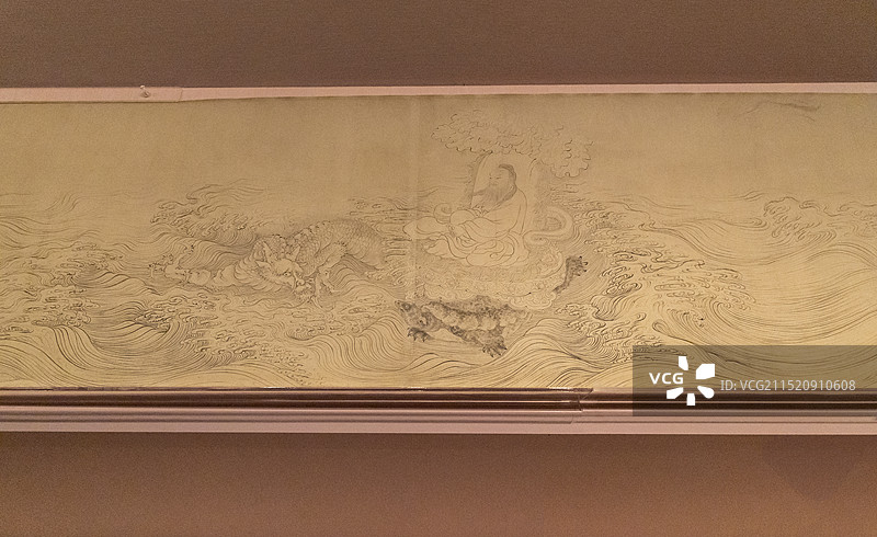 北京“故宫博物院藏历代人物画特展”：元 佚名 九歌图卷（纸本，墨笔；图中依次绘出《九歌》所塑造的形象图片素材