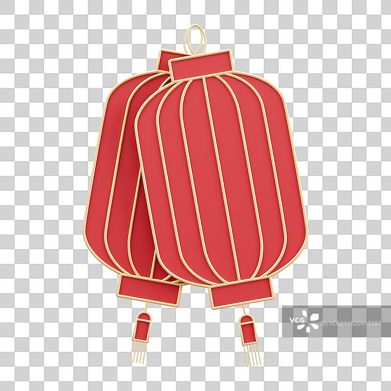 3D渲染的春节灯笼免抠元素图片素材