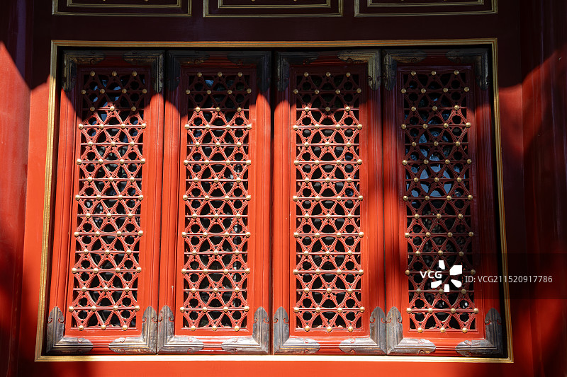 北京法源寺三交六椀窗棱图片素材