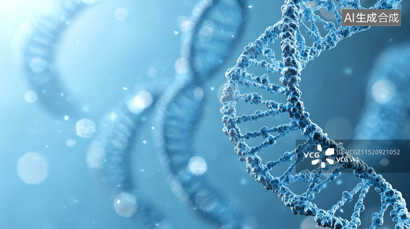 【AI数字艺术】3D渲染DNA分子结构背景图片素材
