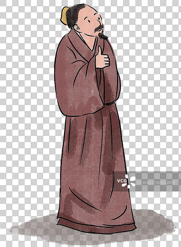 中国风新中式水墨风水墨画古风古典传统文化国学经典历史古代古人资讯卡通元素素材休闲娱乐老者插画图片素材