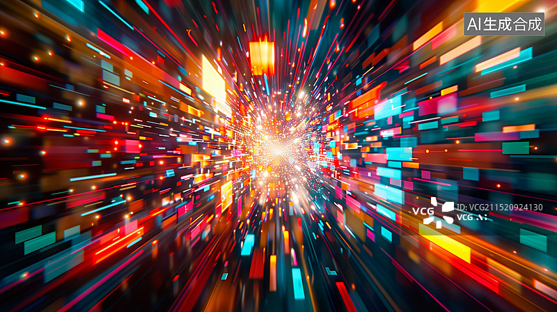 【AI数字艺术】光速穿梭图片素材