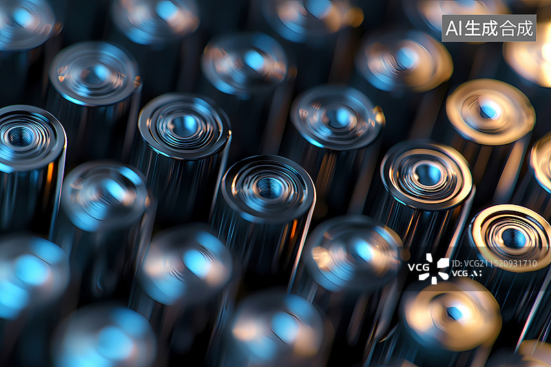 【AI数字艺术】新能源电池单元特写图片素材