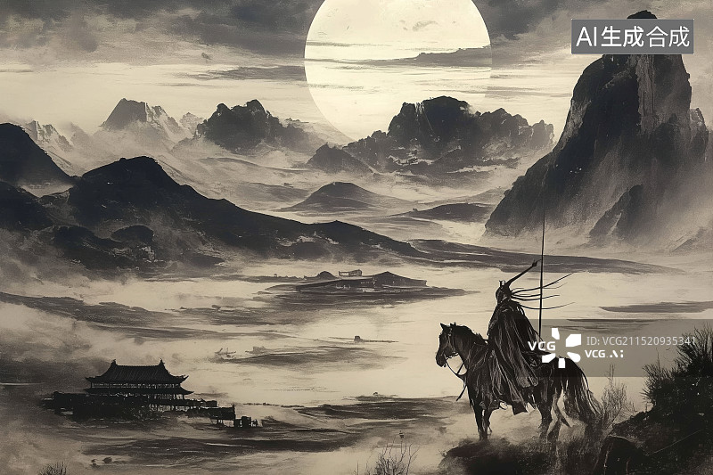 【AI数字艺术】塞下曲（卢纶）古诗配图图片素材