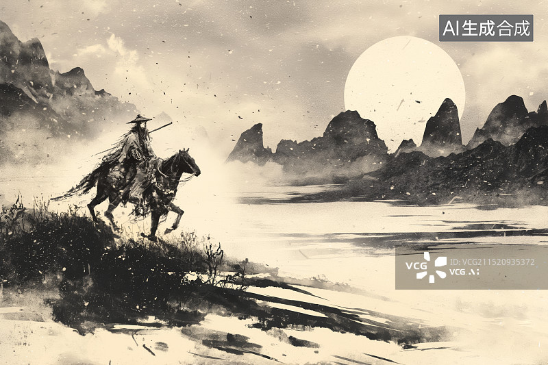 【AI数字艺术】塞下曲（卢纶）古诗配图图片素材