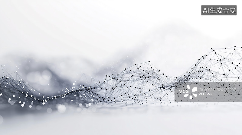 【AI数字艺术】科技风点线相互连接的抽象科技背景图片素材
