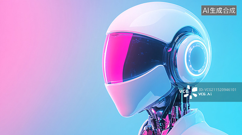 【AI数字艺术】网络机器人人工智能未来科技数字智能插图图片素材