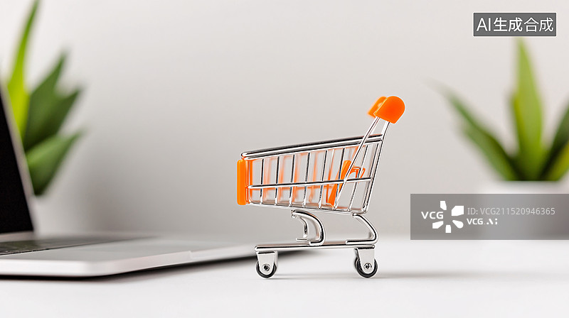 【AI数字艺术】3d购物车促销场景618双十一双十二插画图片素材