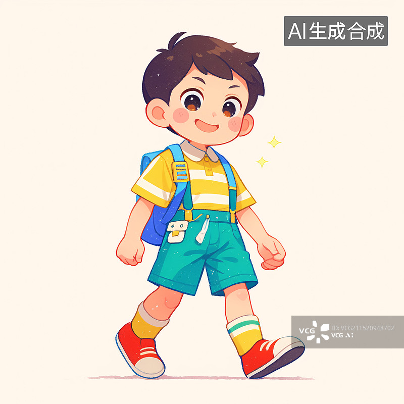 【AI数字艺术】3D渲染卡通儿童节教育开学季书包学习插画图片素材