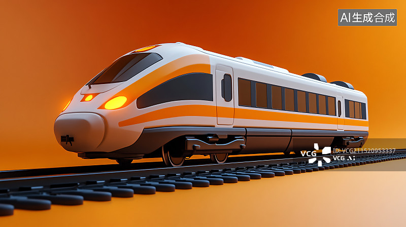 【AI数字艺术】行驶中的高铁火车列车图片素材