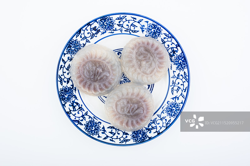 广式早茶糕点豆沙水晶饼图片素材