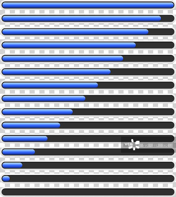 白色背景上的进度加载条集图片素材