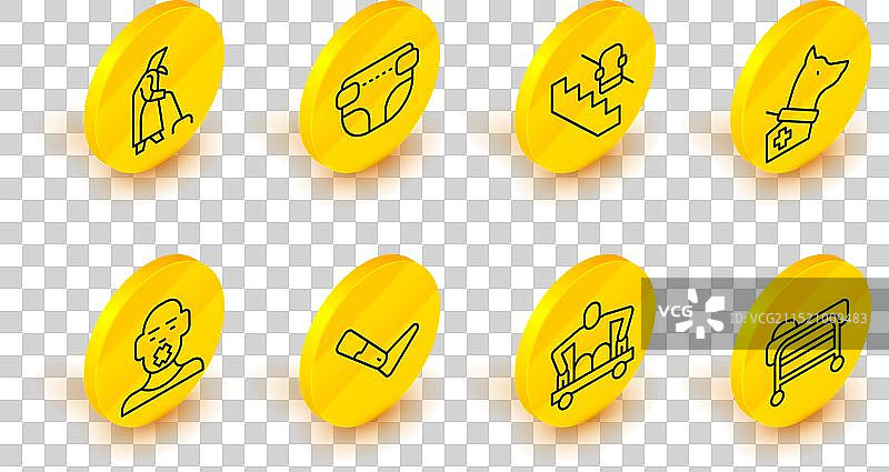 担架无腿坐着的男人线条组合图片素材