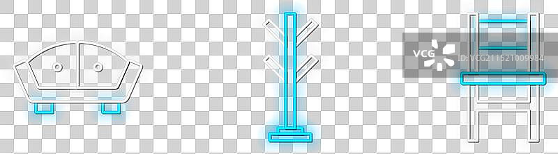 椅子沙发衣帽架发光图标线条图片素材