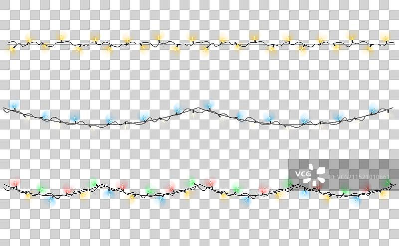 带灯泡的圣诞LED灯串图片素材