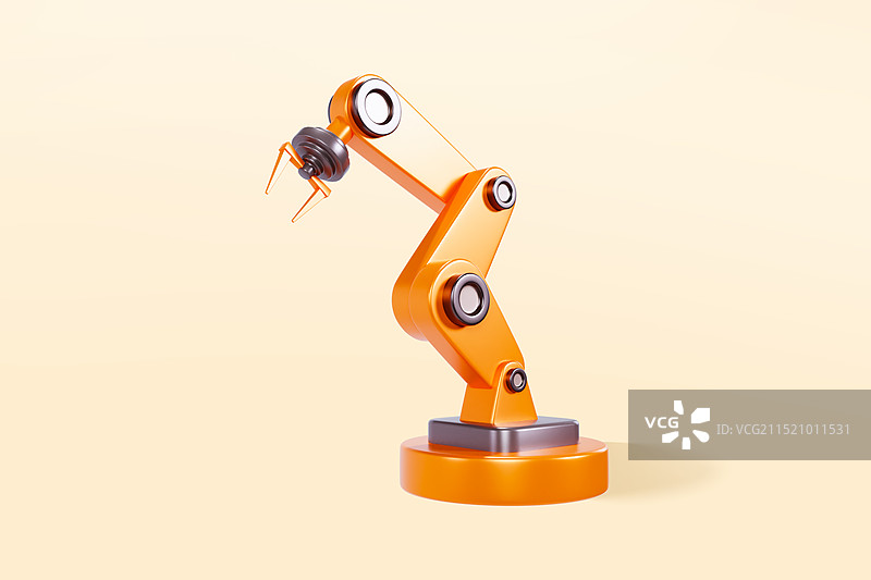 3D渲染的机械臂AI机器人机械手臂人工智能元素科技插画图片素材