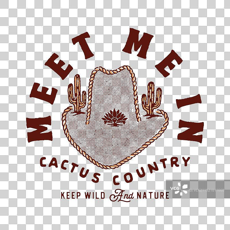 仙人掌沙漠牛仔帽图片素材