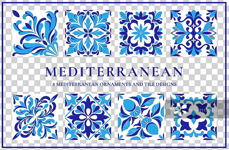 地中海装饰图案瓷砖素材图片素材