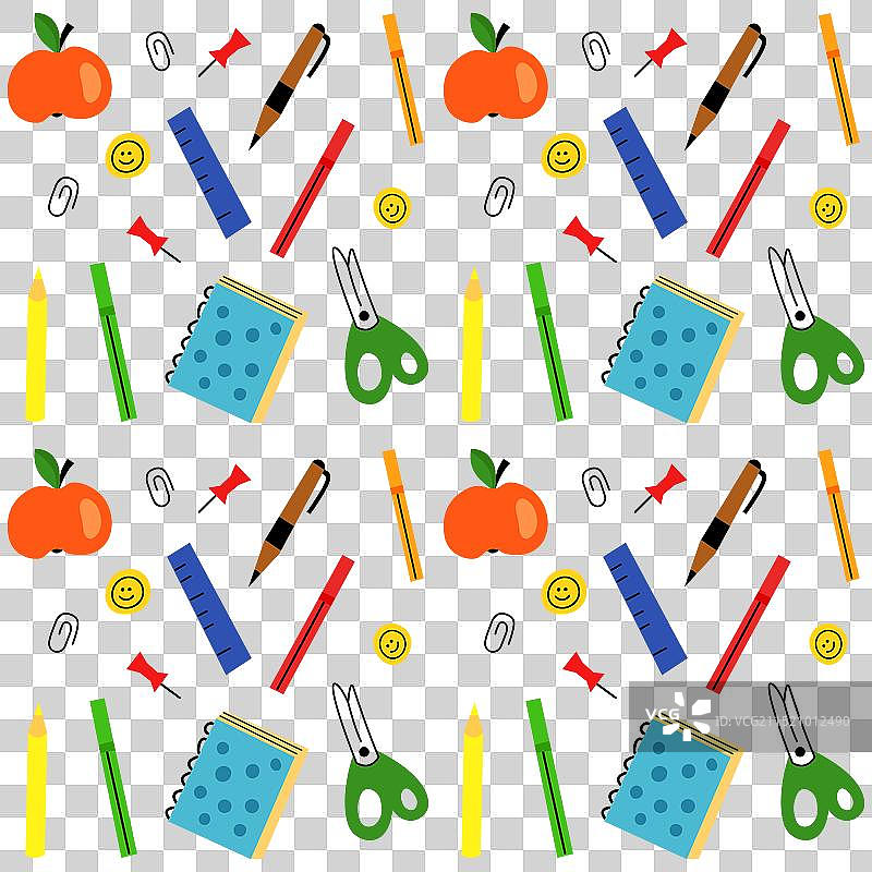 色彩缤纷的学校用品图案图片素材