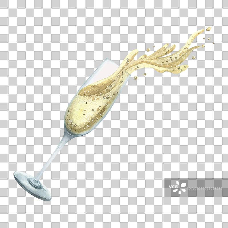 盛满香槟的玻璃高脚杯图片素材