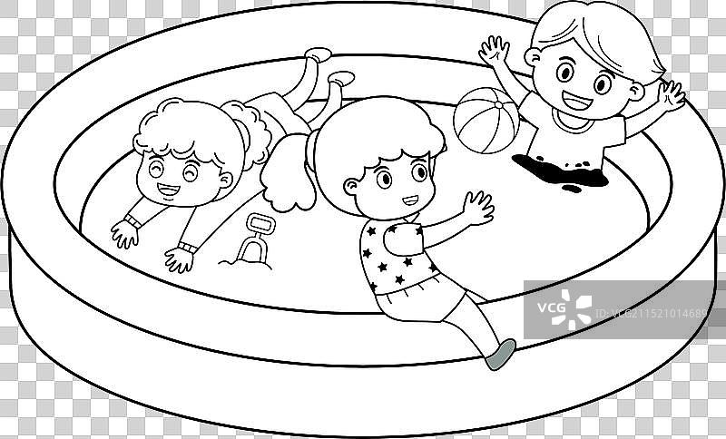 孩子们在沙箱里玩耍图片素材