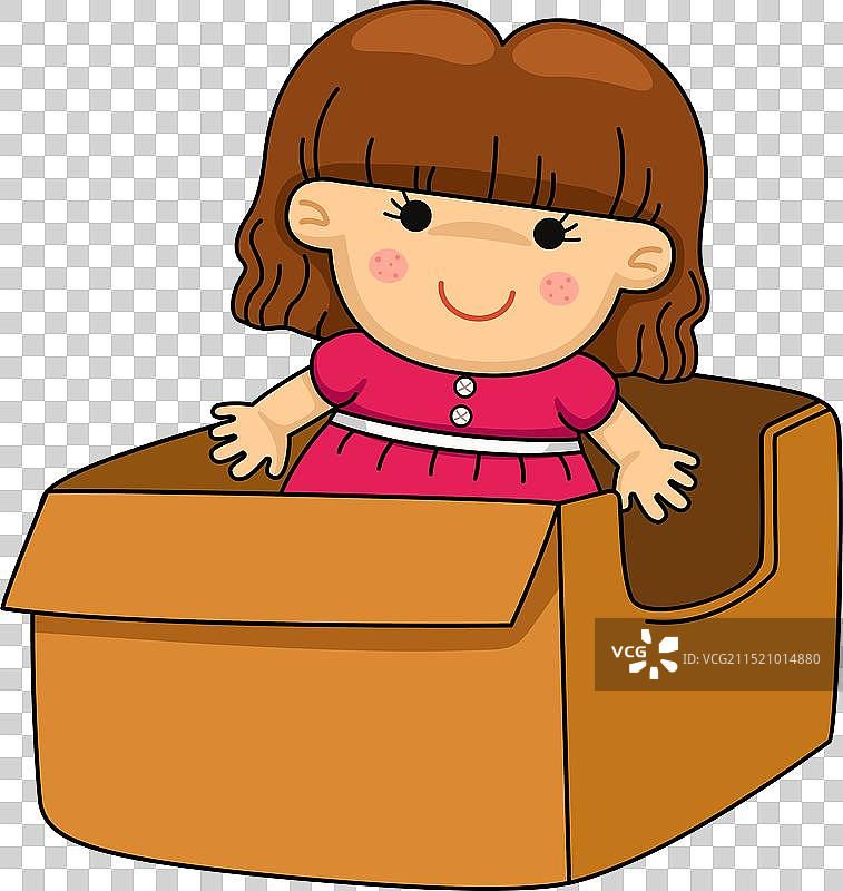 白色轮廓的娃娃女婴角色图片素材