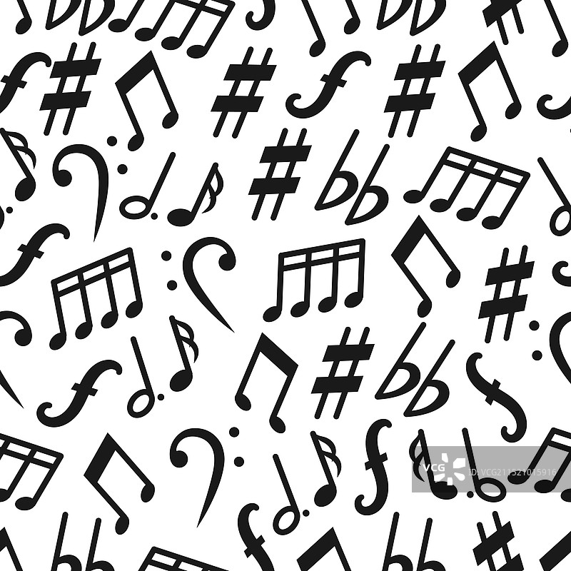 音符无缝图案旋律符号图片素材