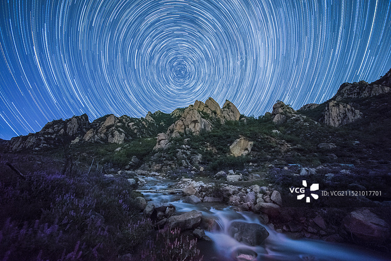刘老五沟溪流星轨图片素材