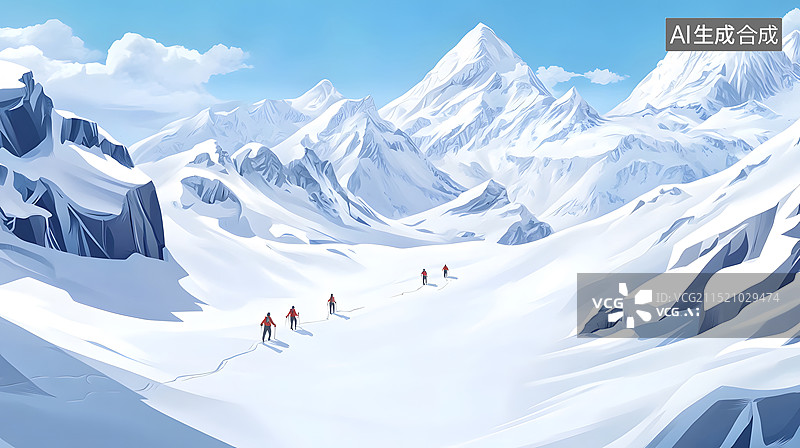 【AI数字艺术】雪域探险图片素材