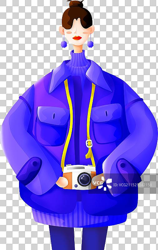 拿着相机的的潮流女孩图片素材