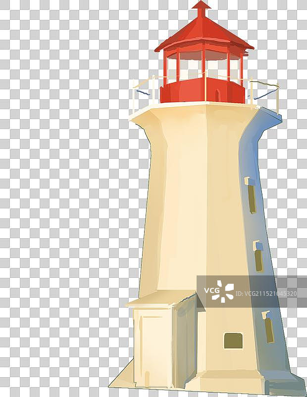 水彩风红色的灯塔免扣元素图片素材