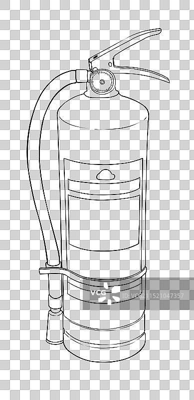 灭火器线稿元素图片素材