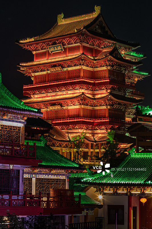 滕王阁夜景图片素材