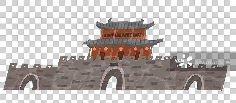 商丘市古城插画元素图片素材