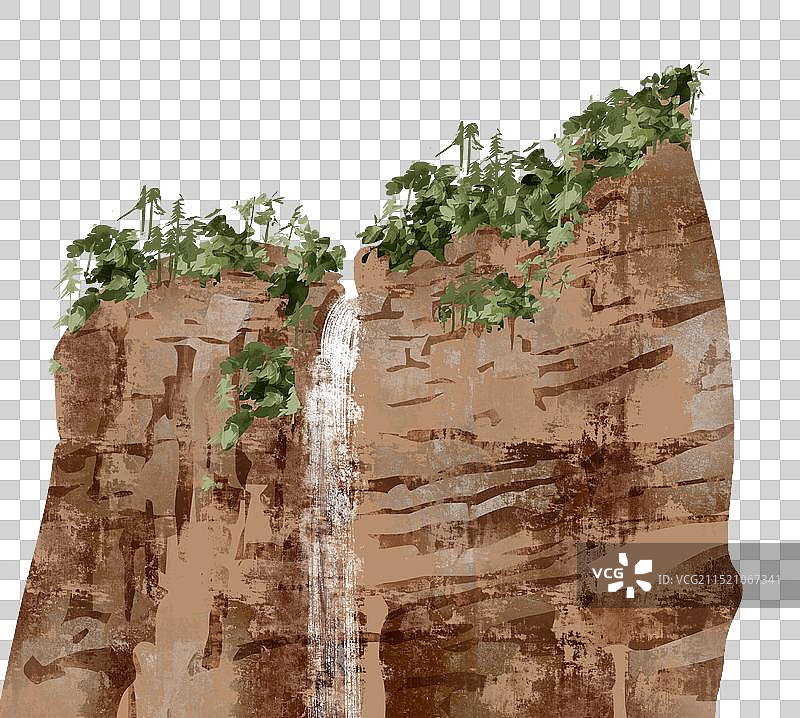 新乡市八里沟景区插画元素图片素材