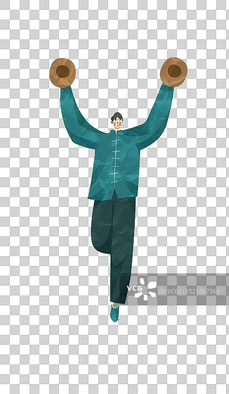 男性打钹插画元素图片素材