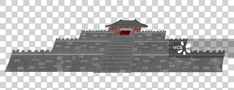 荷泽市齐鲁会盟台插画元素图片素材