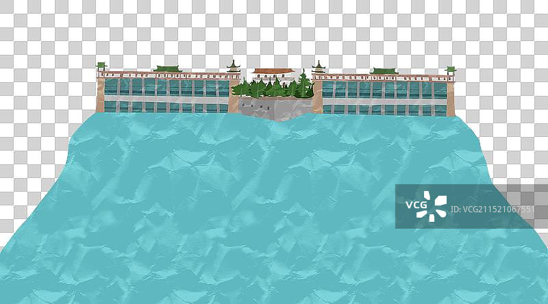 周口市周口大闸插画元素图片素材