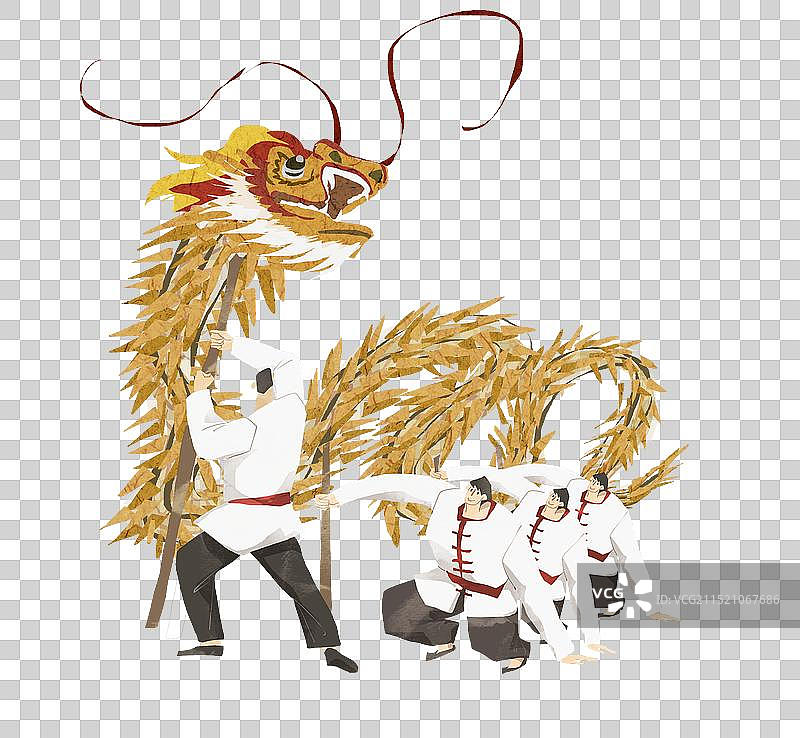 衡阳市文化遗产九市稻草龙插画元素图片素材