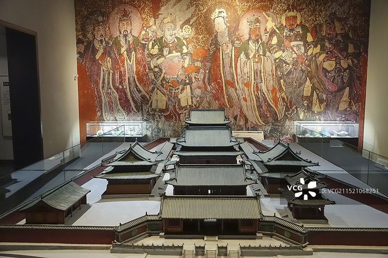 中国绵阳博物馆馆藏平武报恩寺模型图片素材