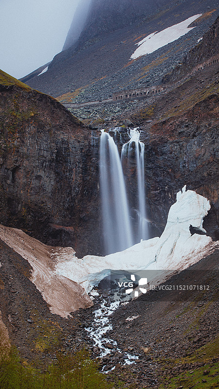 长白瀑布图片素材
