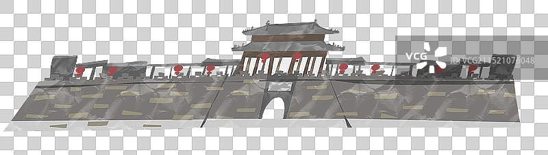 扬州宋夹城插画元素图片素材