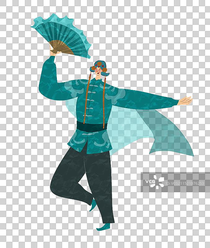 唐山文化遗产乐亭地秧歌插画元素图片素材