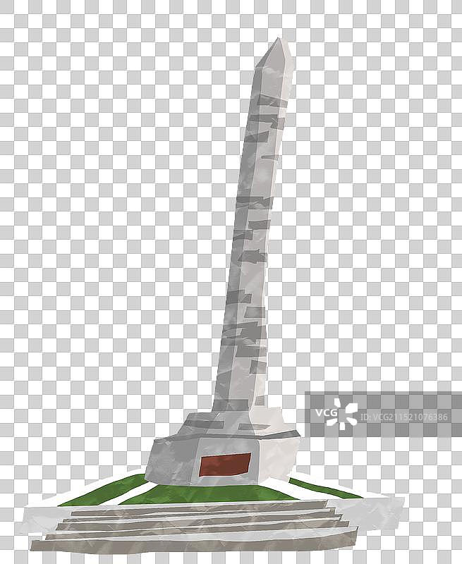 南阳解放纪念碑插画元素图片素材