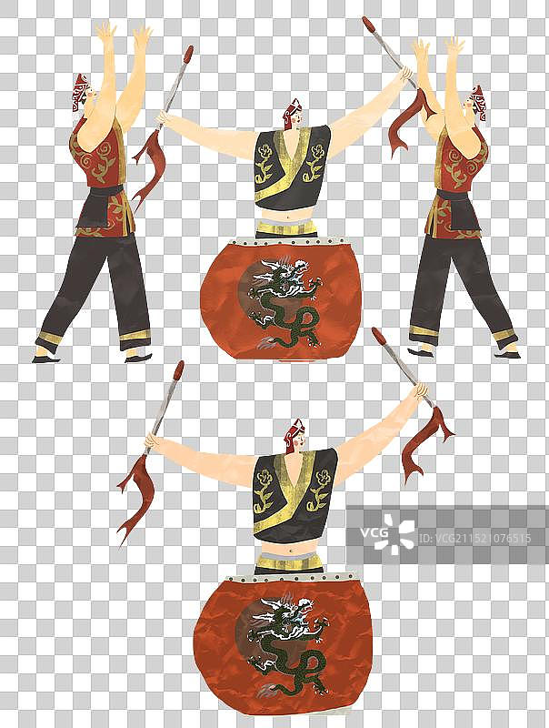 宜昌市文化遗产土家族撒叶儿嗬插画元素图片素材